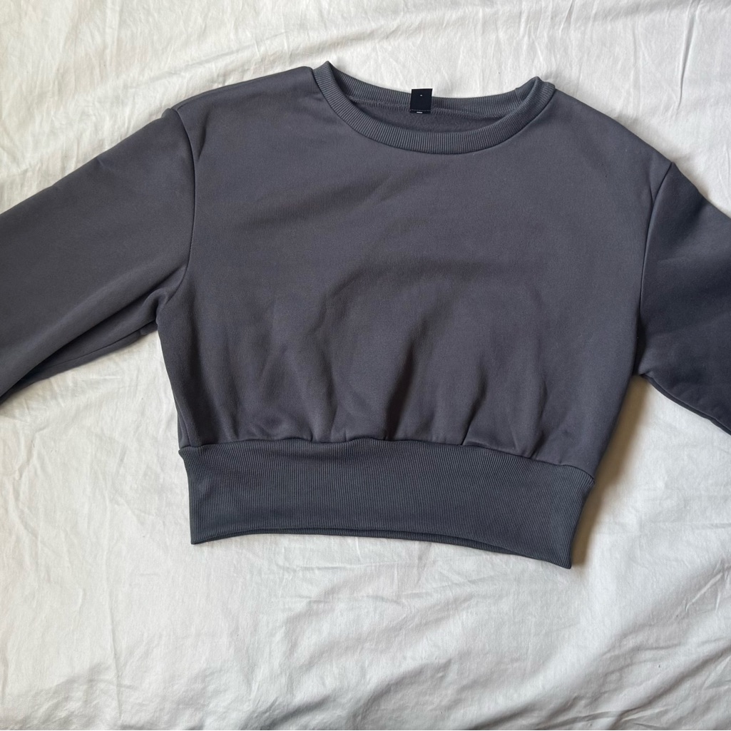 Nwot Shein Gray Cropped Sweatshirt Nwot